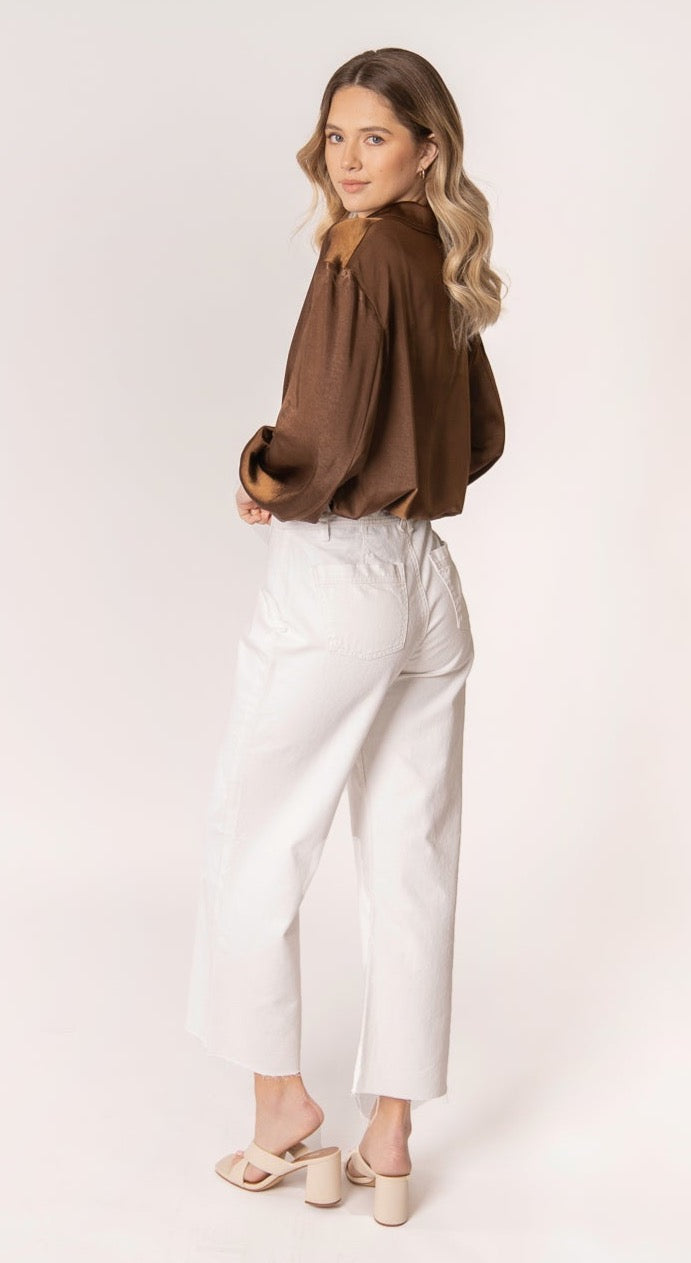 Cropped Straight Leg Jeans