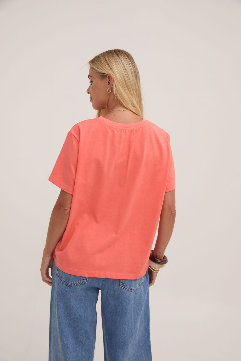 Ennis Orange Relaxed Cotton T-Shirt