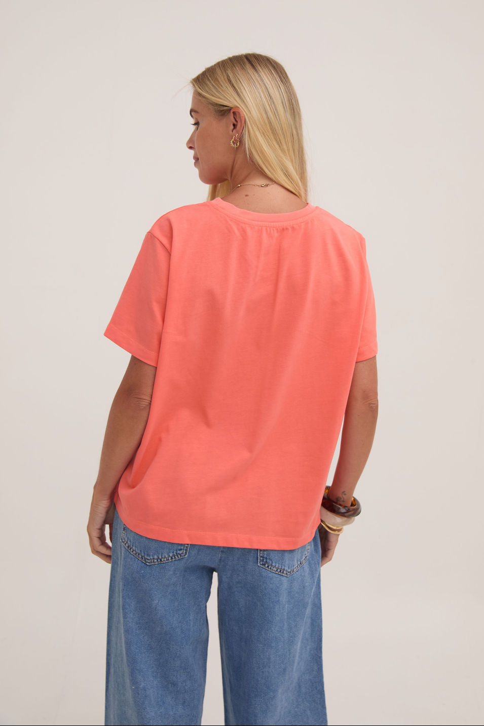 Ennis Orange Relaxed Cotton T-Shirt