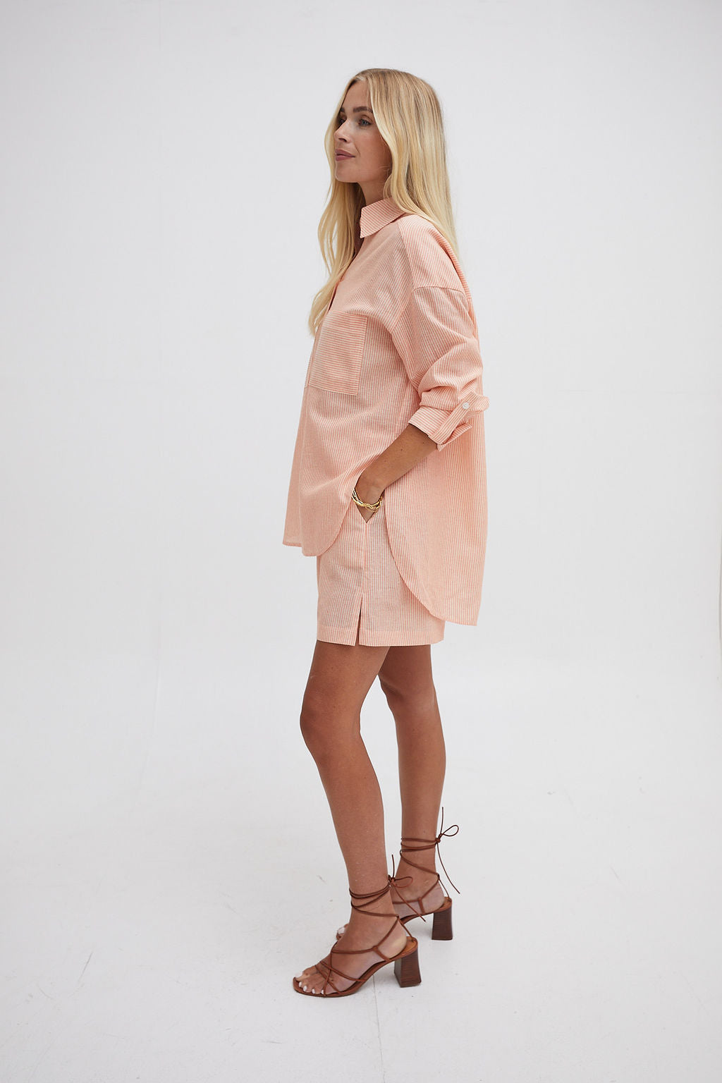 Heidi Orange Stripe Shirt