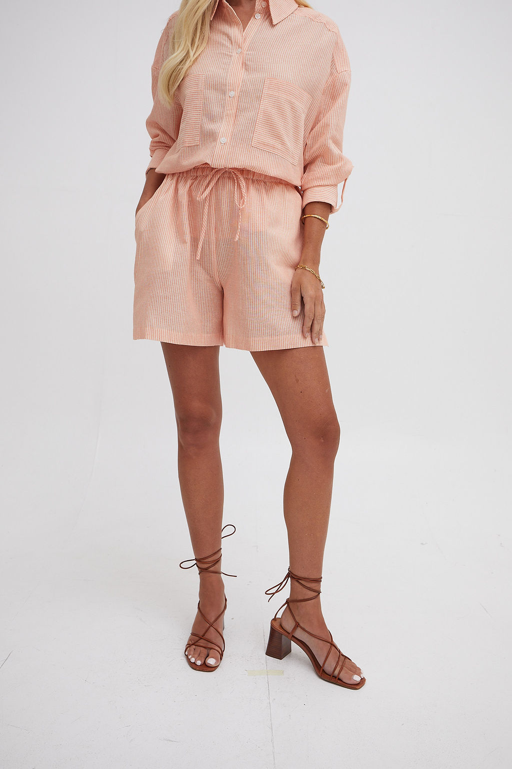 Eden Orange Stripe Shorts