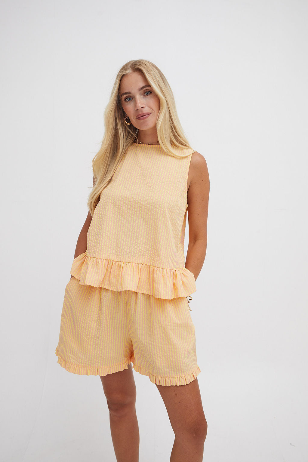 Laia Ruffle Stripe Shorts