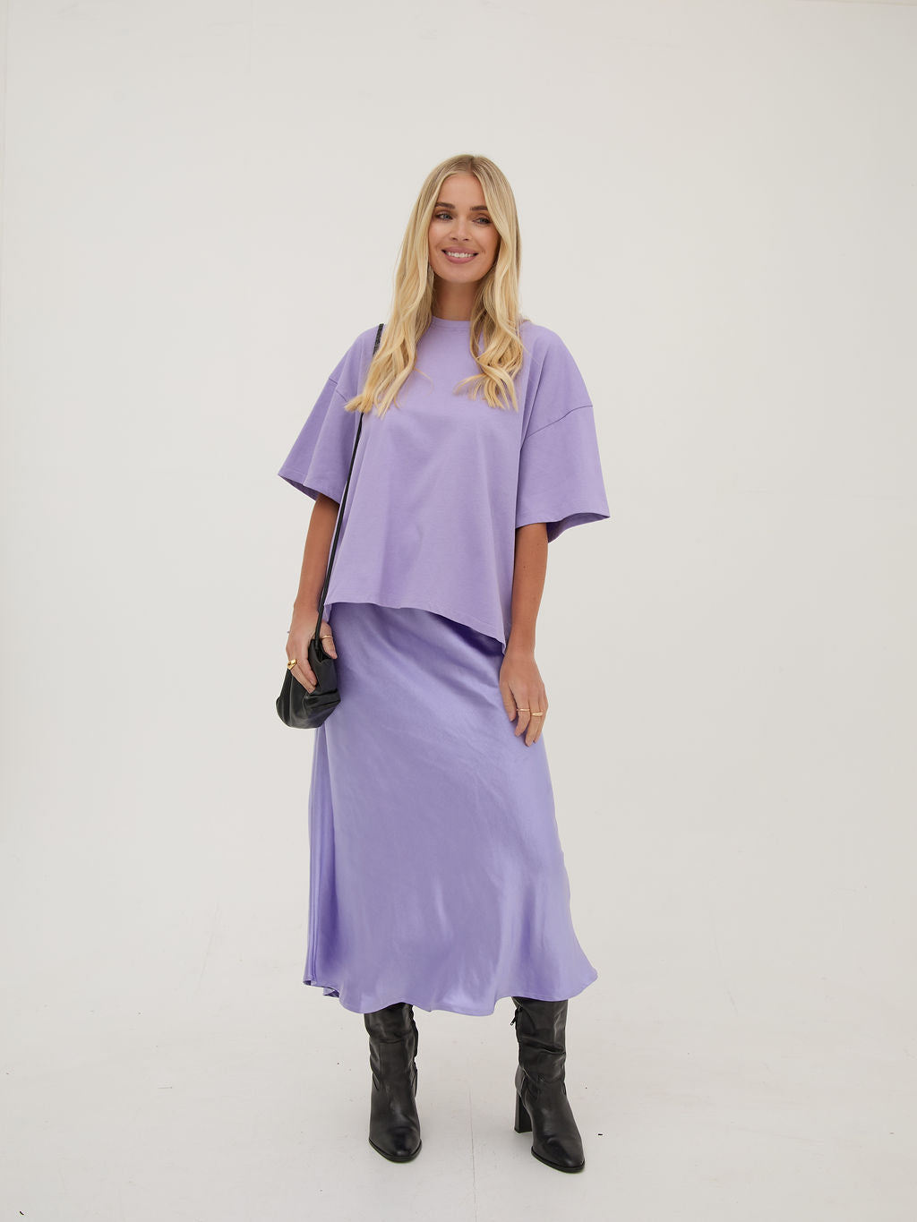Sara Lilac Premium Oversized T-Shirt
