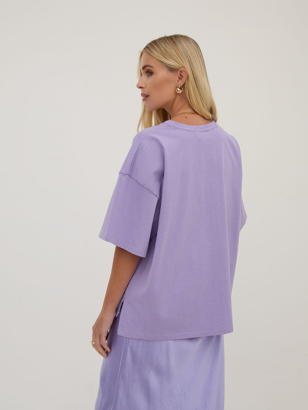 Sara Lilac Premium Oversized T-Shirt