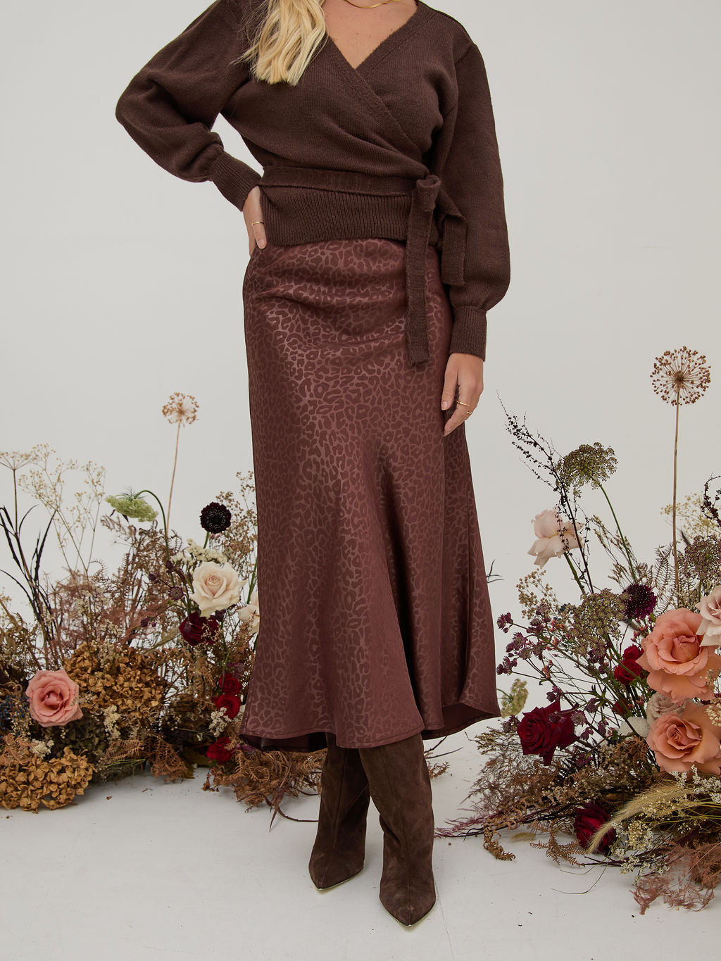 Bria Premium Animal Satin Skirt