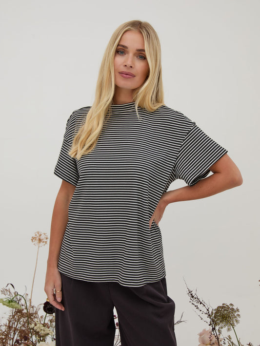 Ennis Black & White Stripe Top