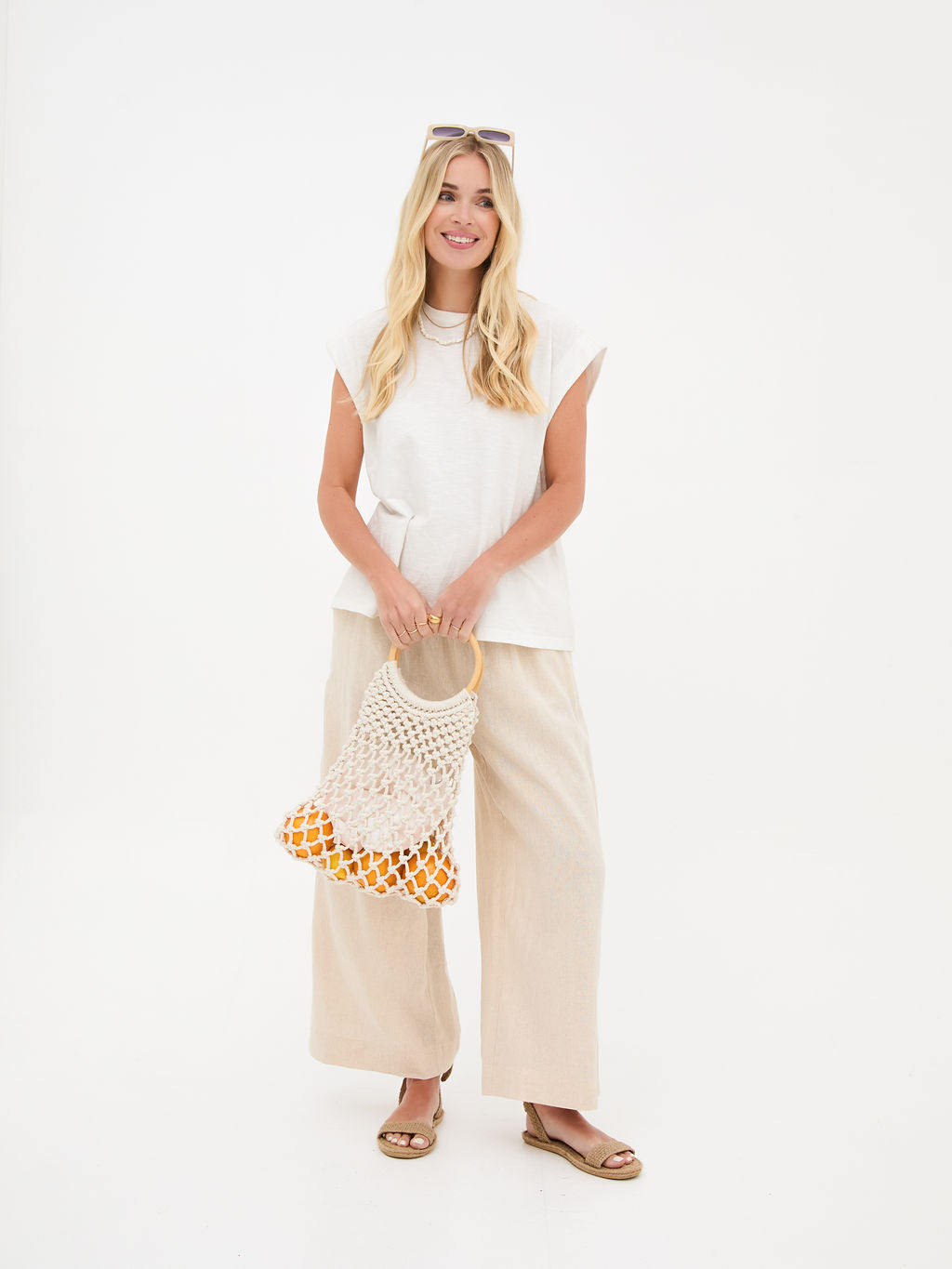 Ria Linen Blend Wide-Leg Culottes