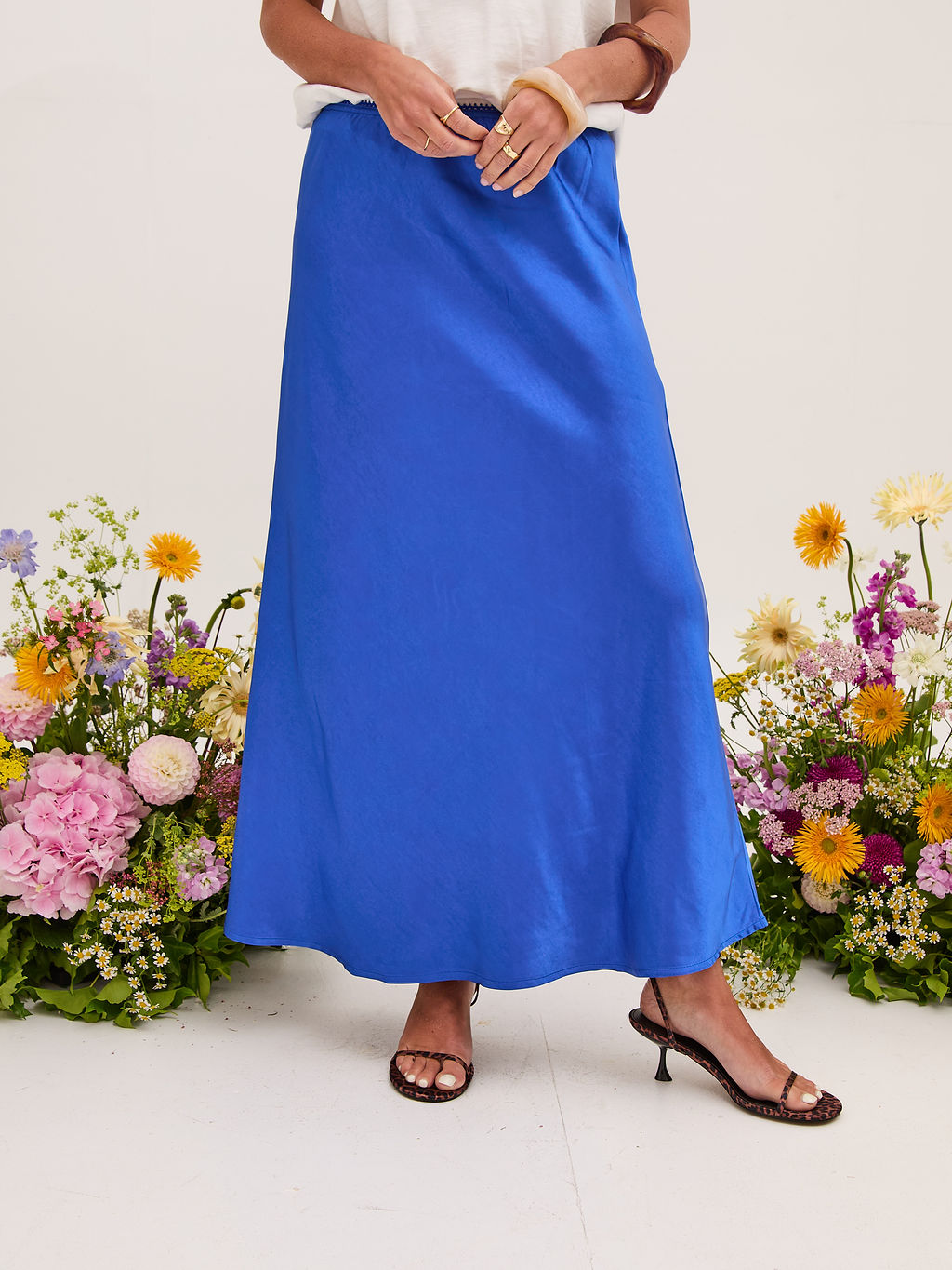 Angel Cobalt Satin Skirt