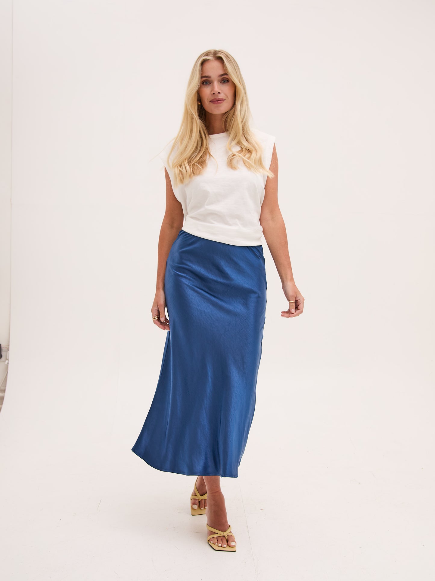 Angel Navy Satin Skirt