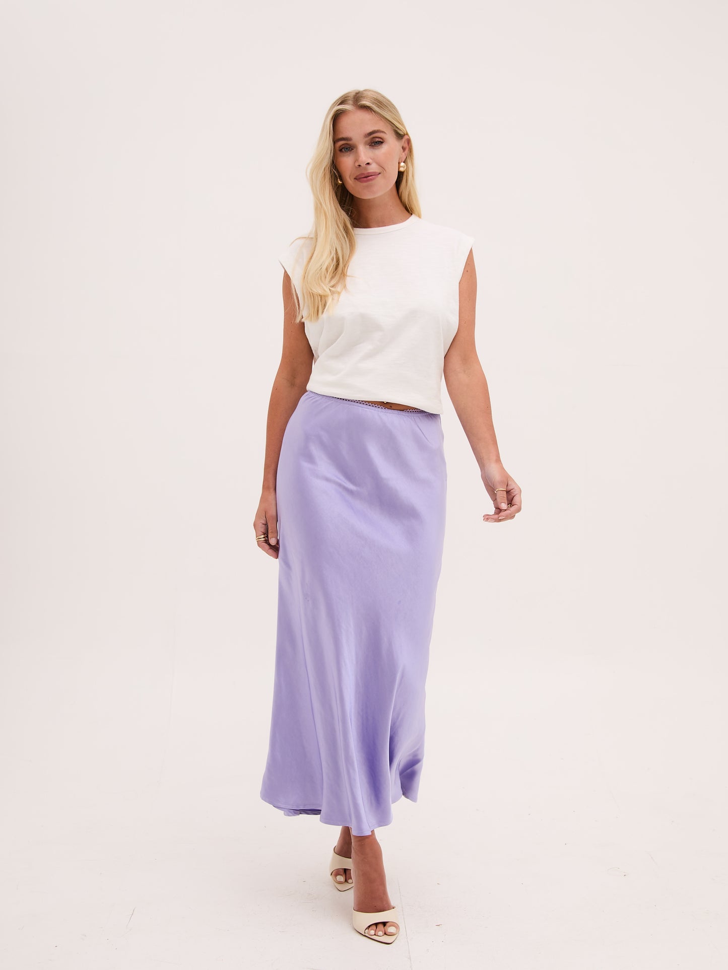 Angel Lilac Satin Skirt