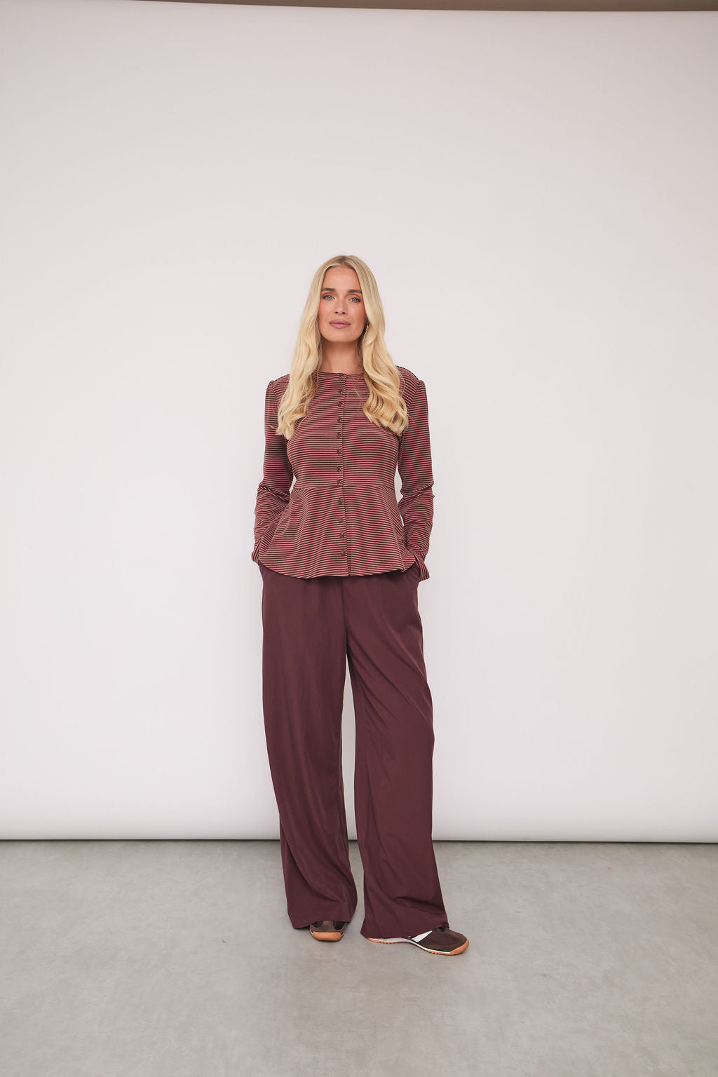 Tove Supersoft Stripe Peplum Top
