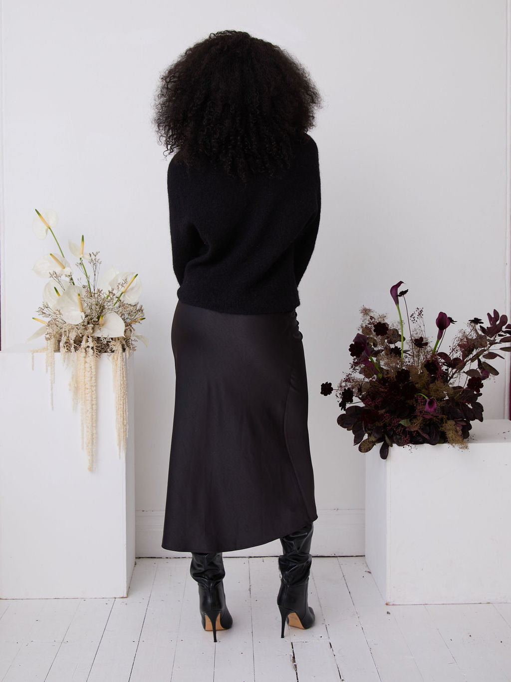 Angel Black Satin Skirt