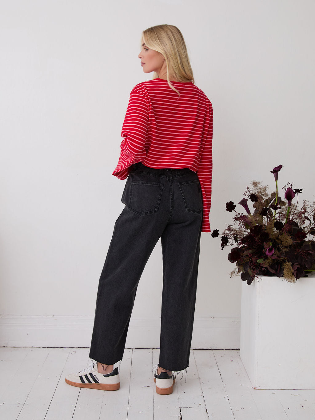 Celine Red & Pink Stripe Super Soft Top
