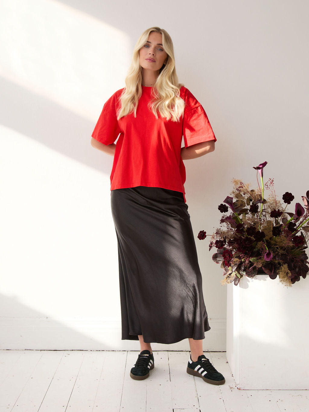 Angel Black Satin Skirt