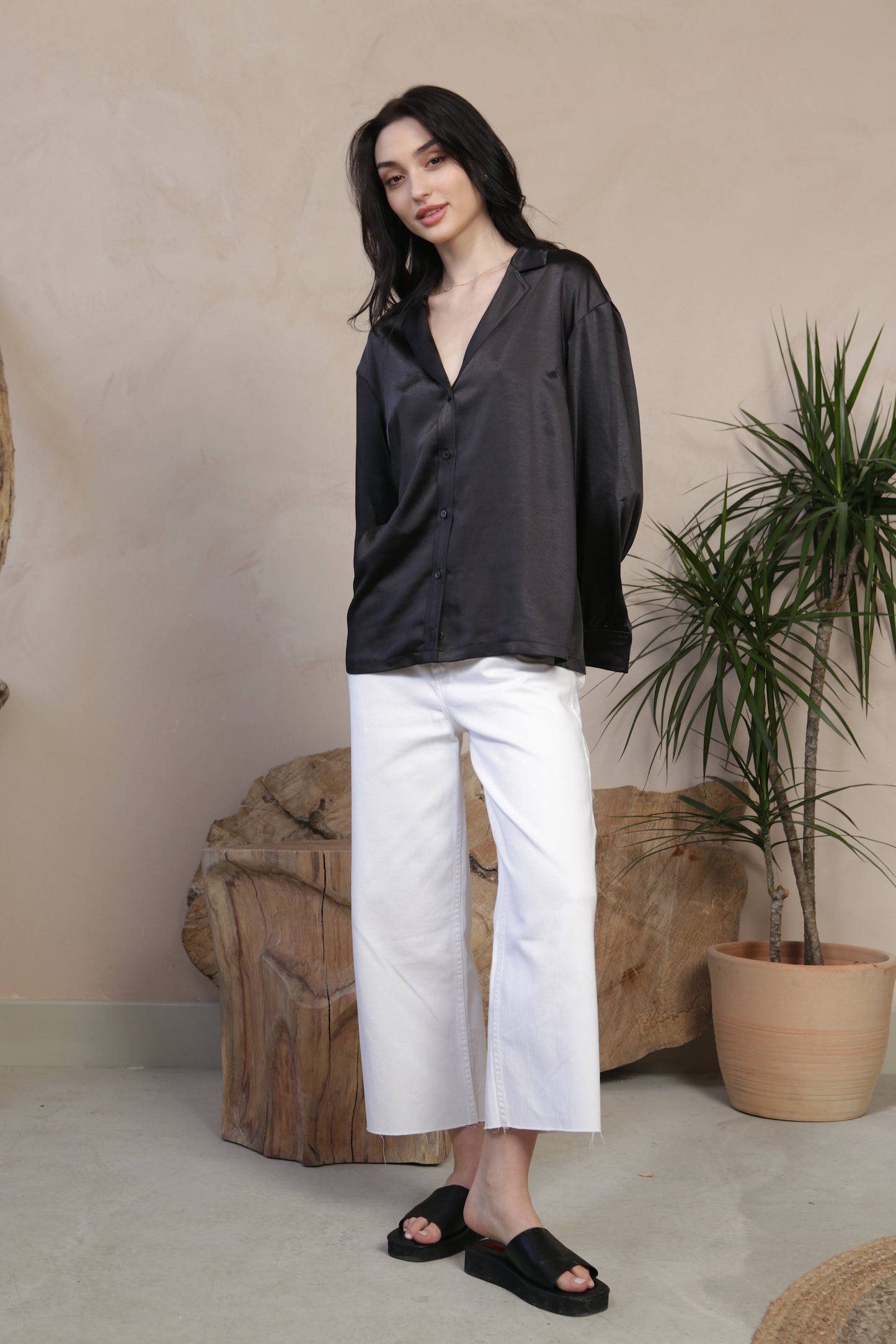 Black Satin Shirt