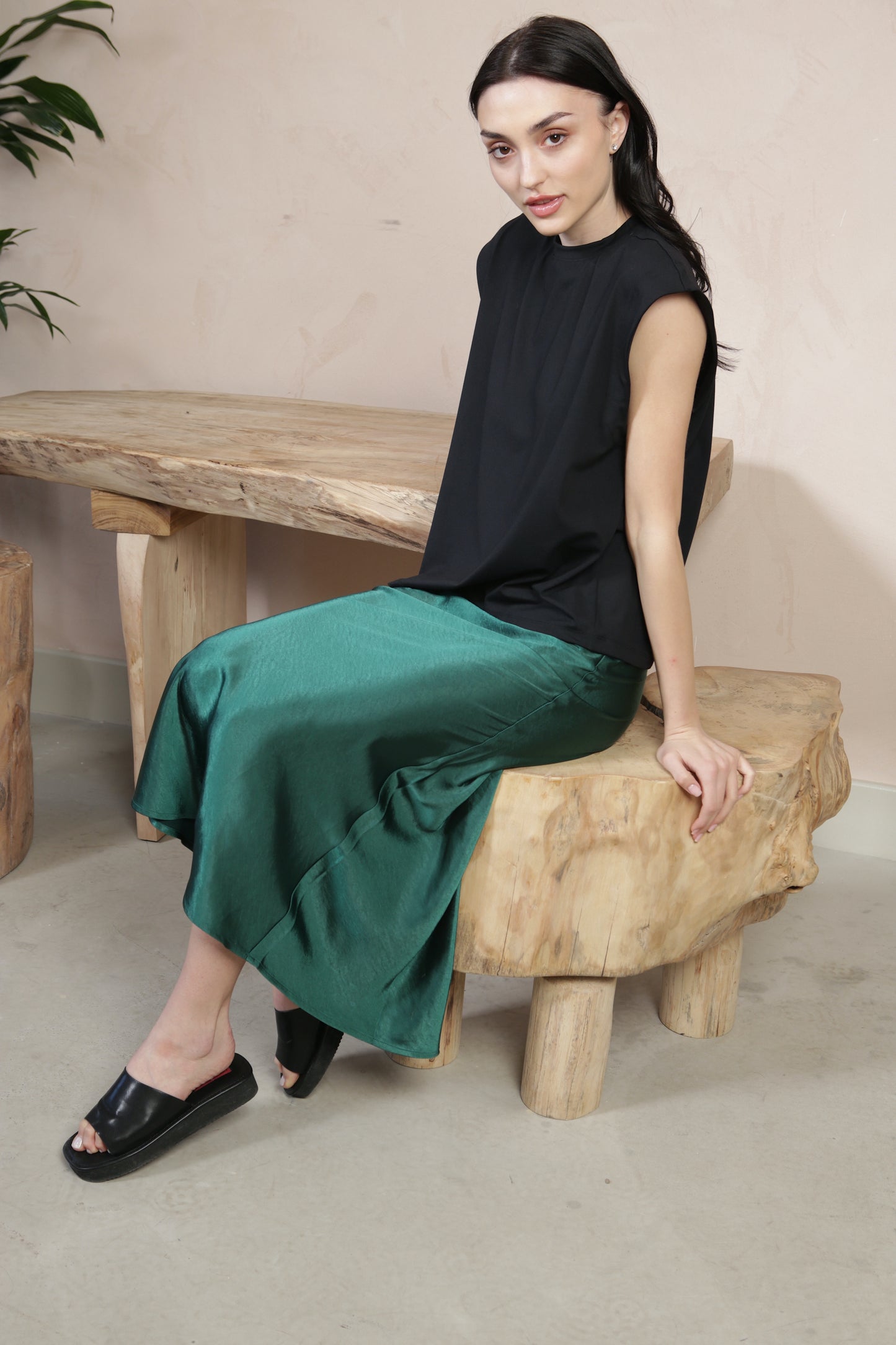 Black Relaxed Sleeveless Top