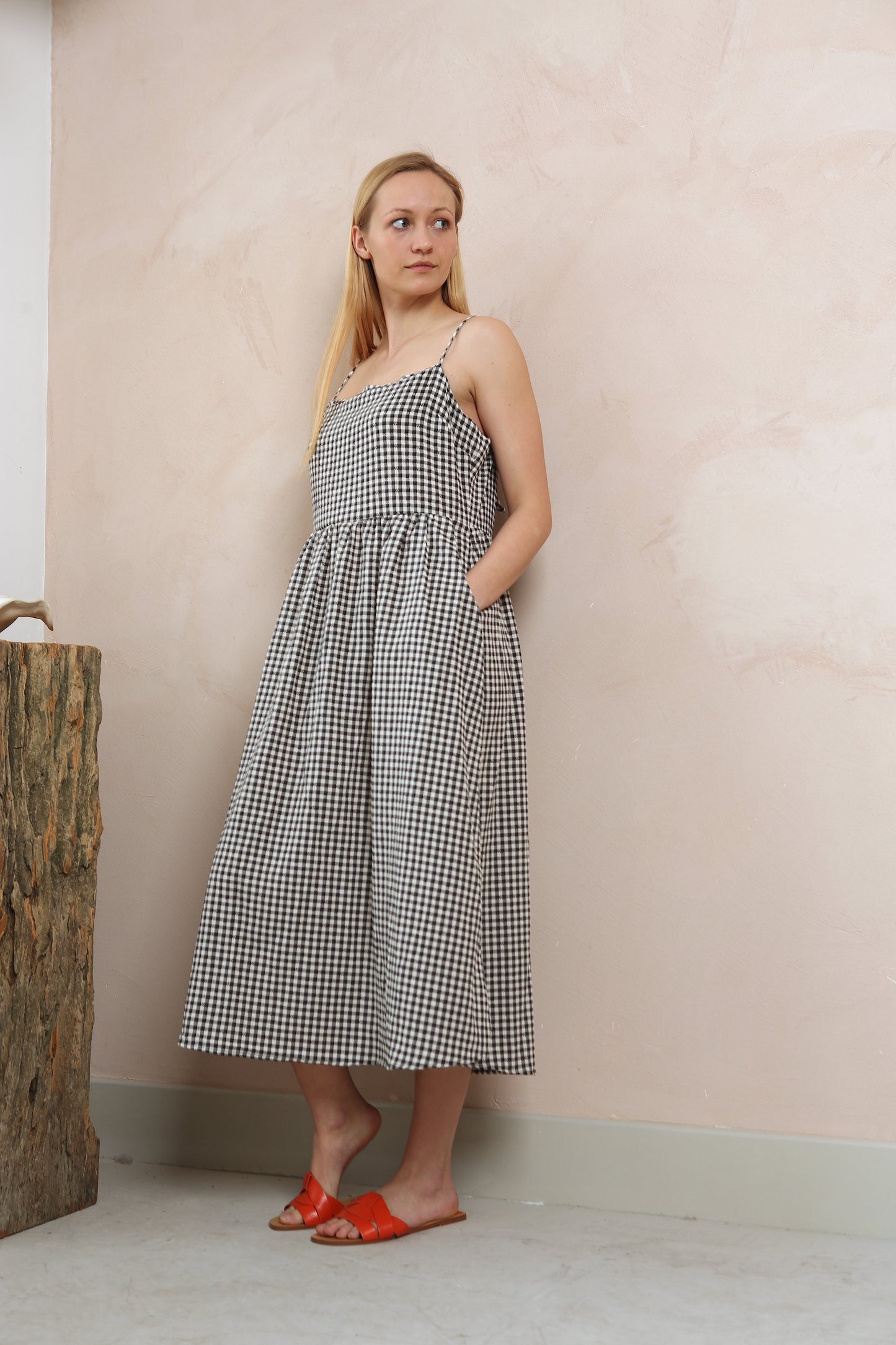 Gingham Cami Midi Dress
