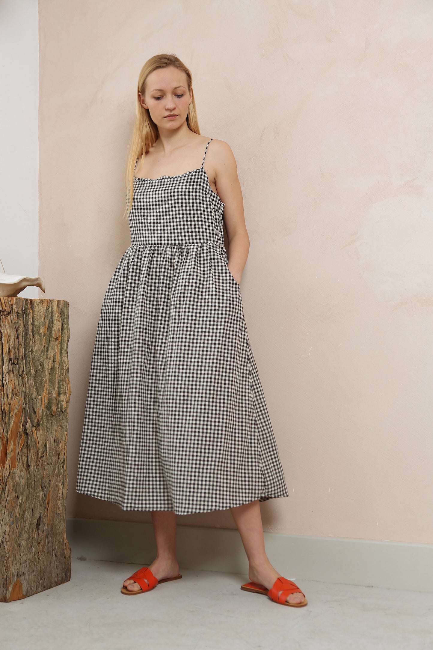 Gingham Cami Midi Dress