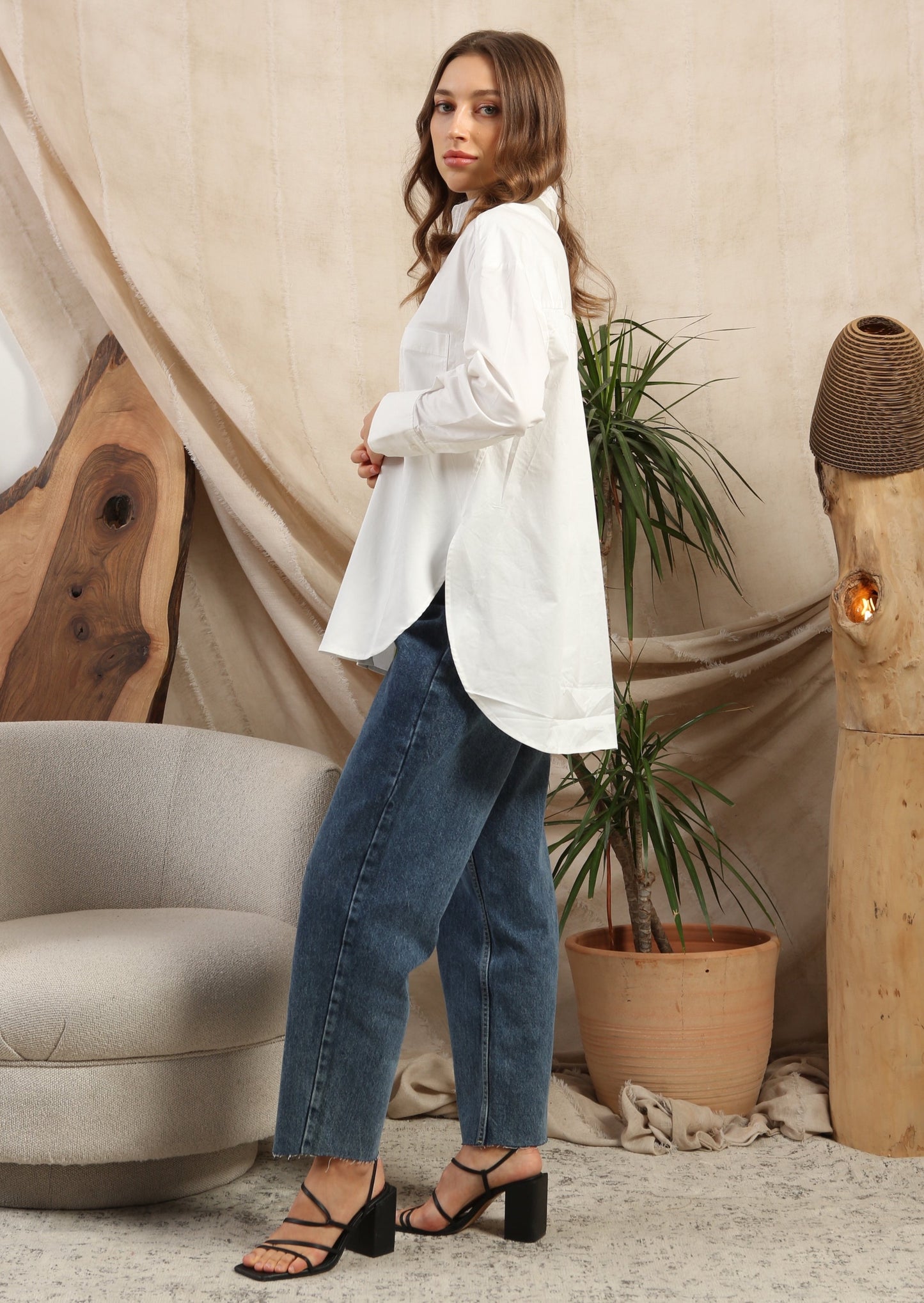 White Cotton Poplin Shirt