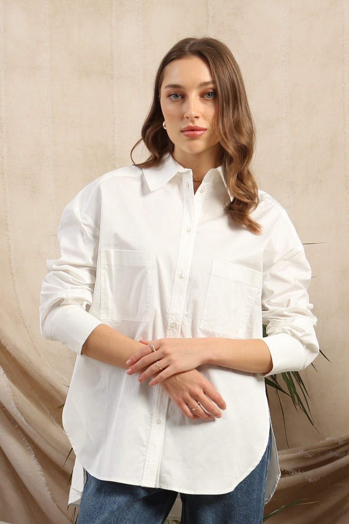 White Cotton Poplin Shirt