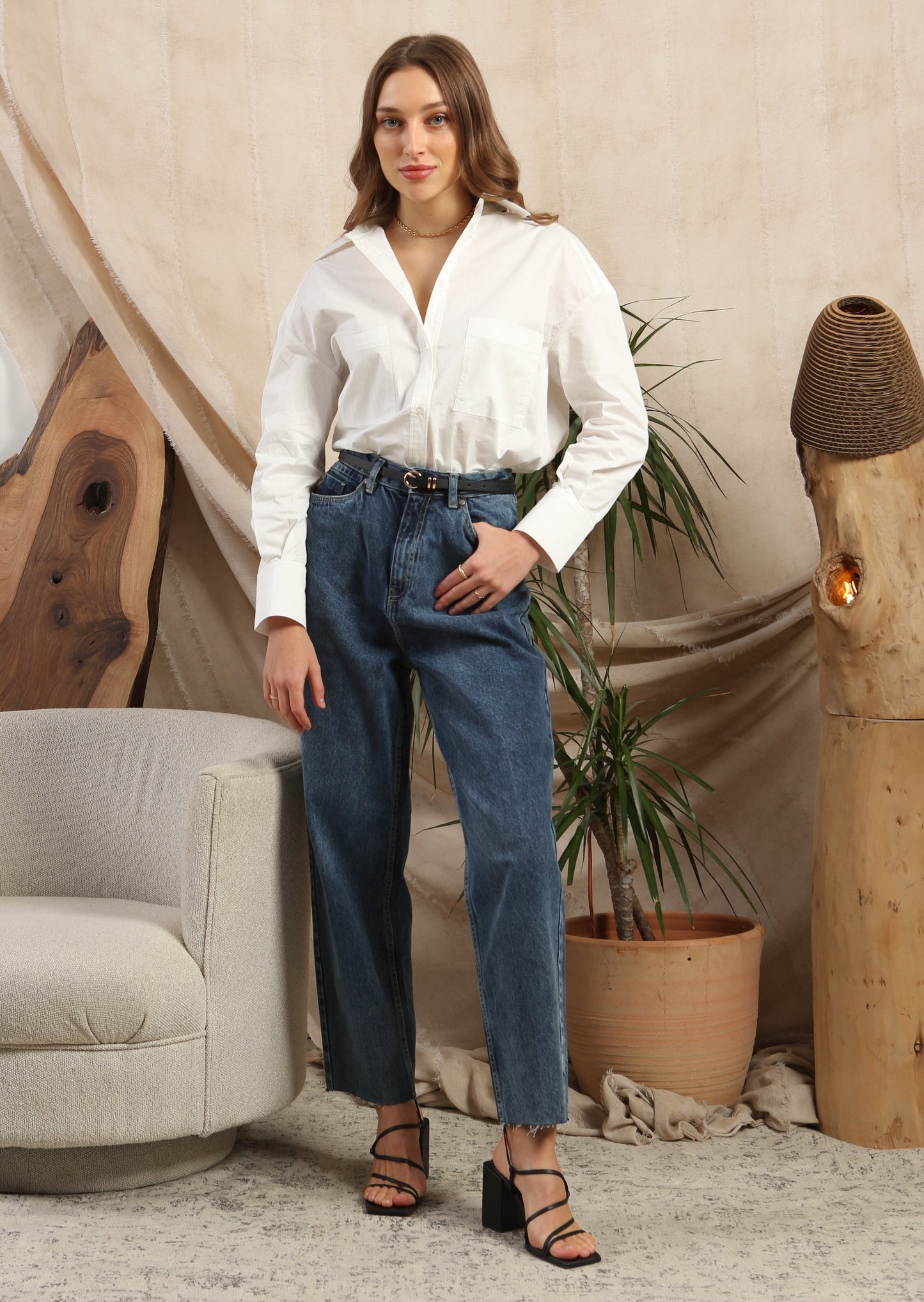 White Cotton Poplin Shirt