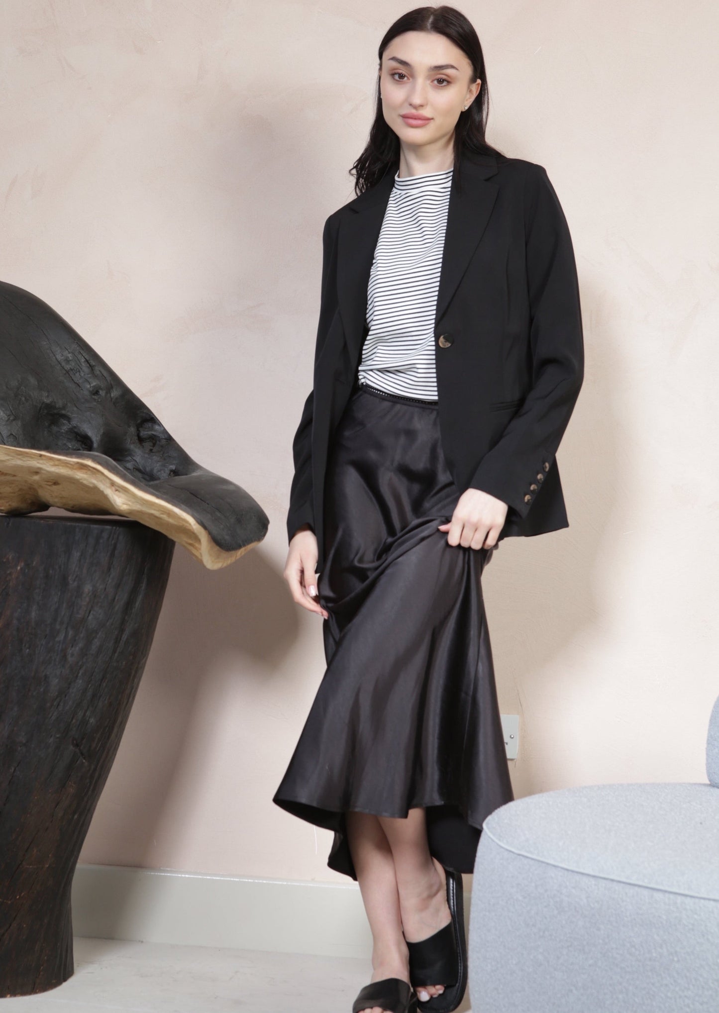 Black Satin Skirt