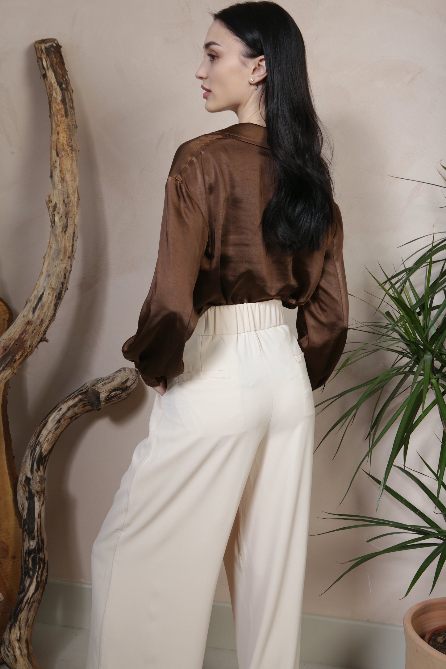 Neutral Wide Leg Trouser