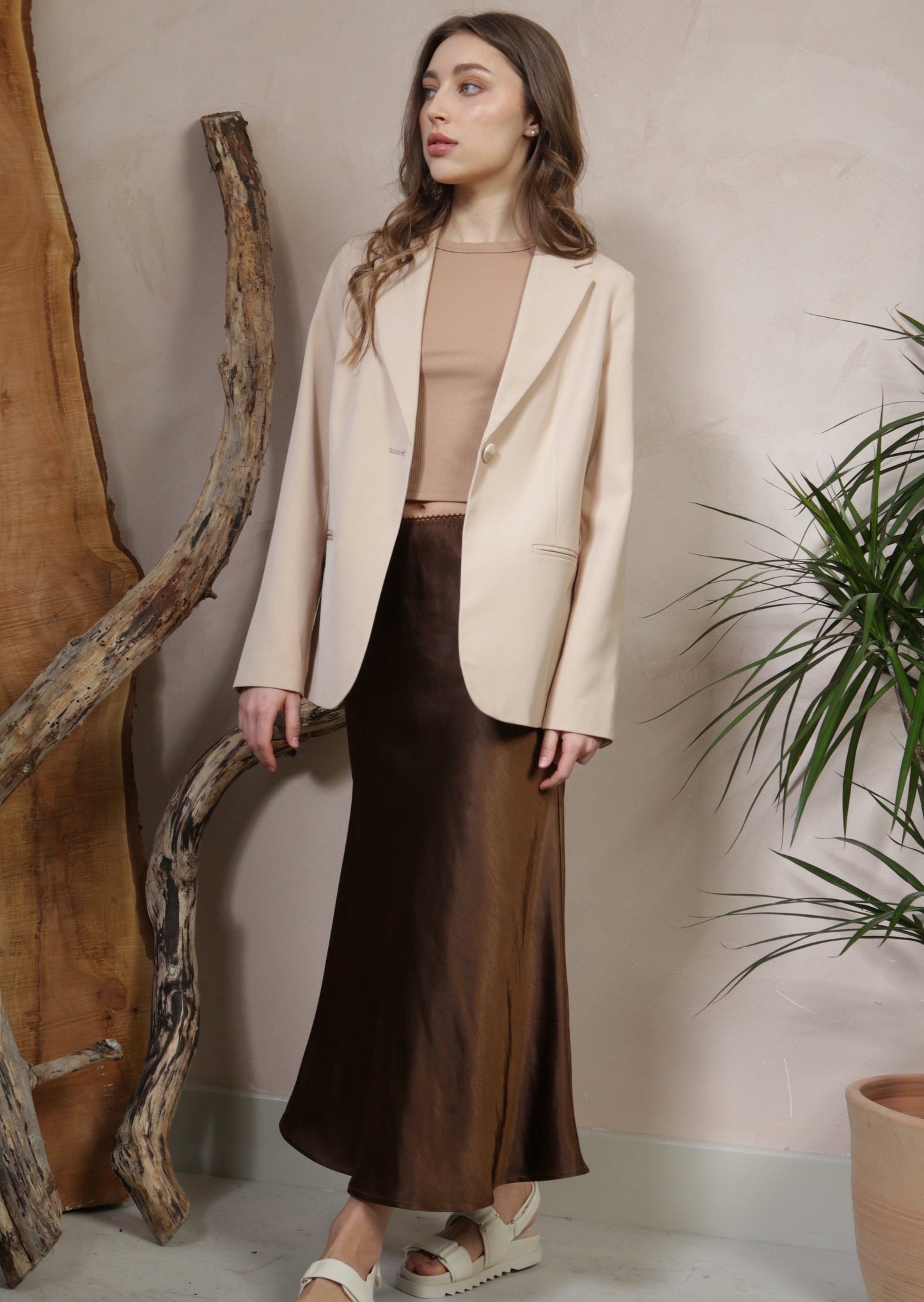 Neutral Relaxed Blazer