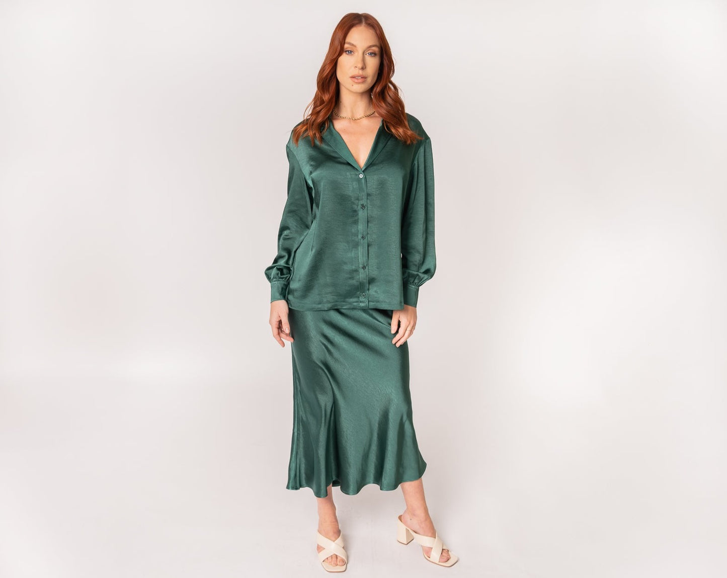 Green Satin Shirt