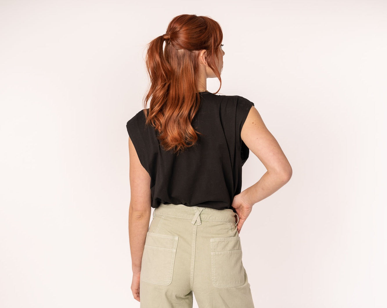 Black Relaxed Sleeveless Top