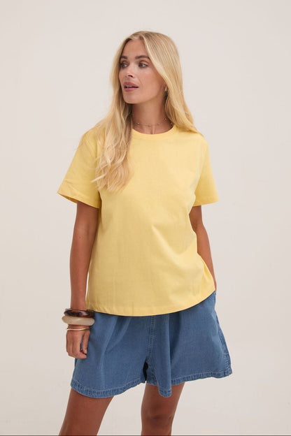 Ennis Yellow Relaxed Cotton T-Shirt