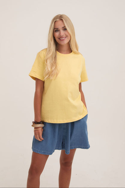 Ennis Yellow Relaxed Cotton T-Shirt