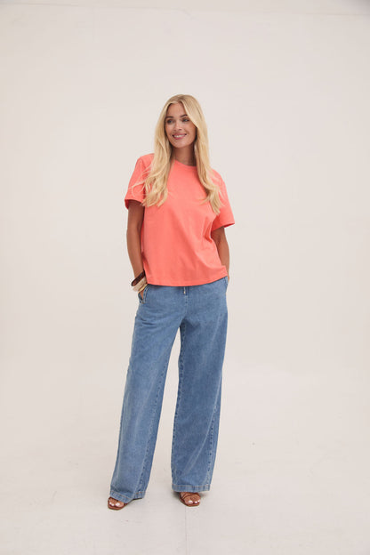 Ennis Orange Relaxed Cotton T-Shirt