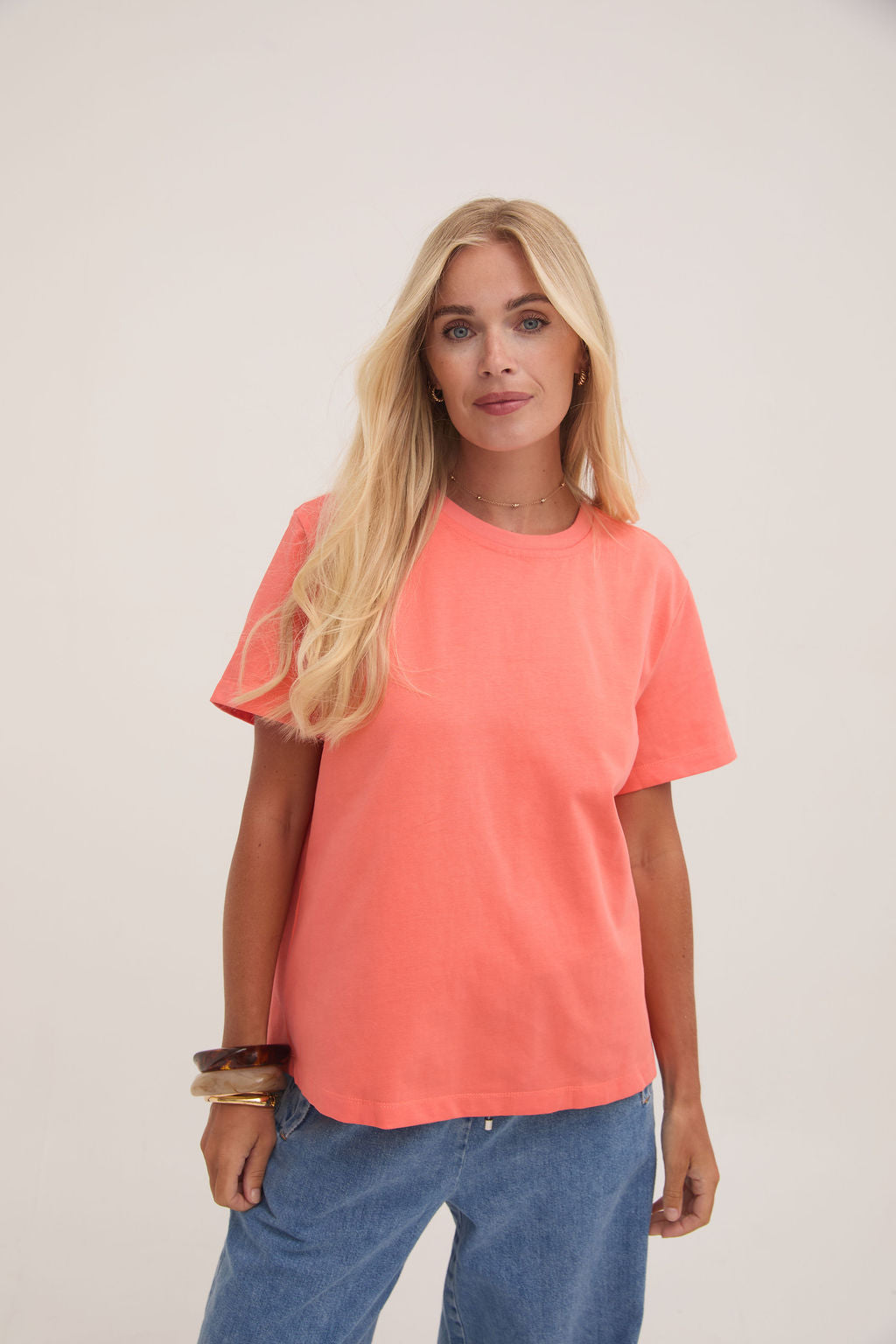 Ennis Orange Relaxed Cotton T-Shirt