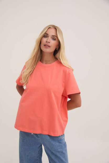 Ennis Orange Relaxed Cotton T-Shirt