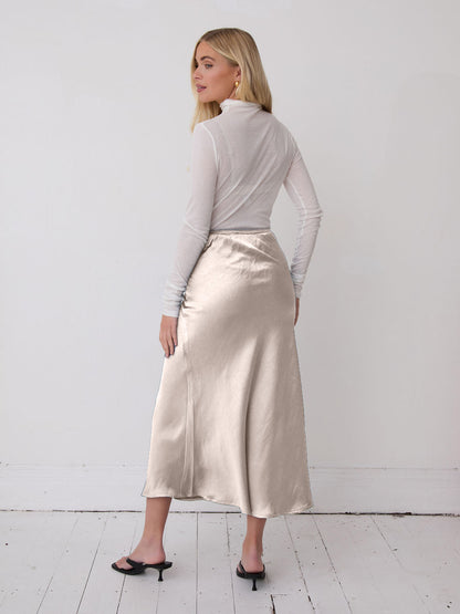 Angel Champagne Satin Skirt