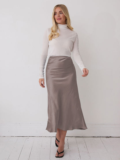 Angel Champagne Satin Skirt
