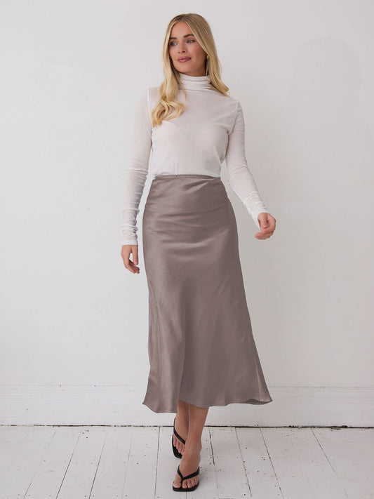 Angel Champagne Satin Skirt