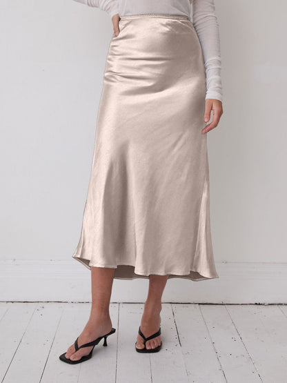 Angel Champagne Satin Skirt