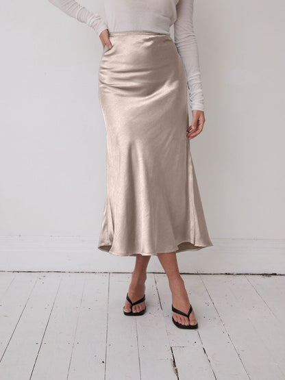 Angel Champagne Satin Skirt