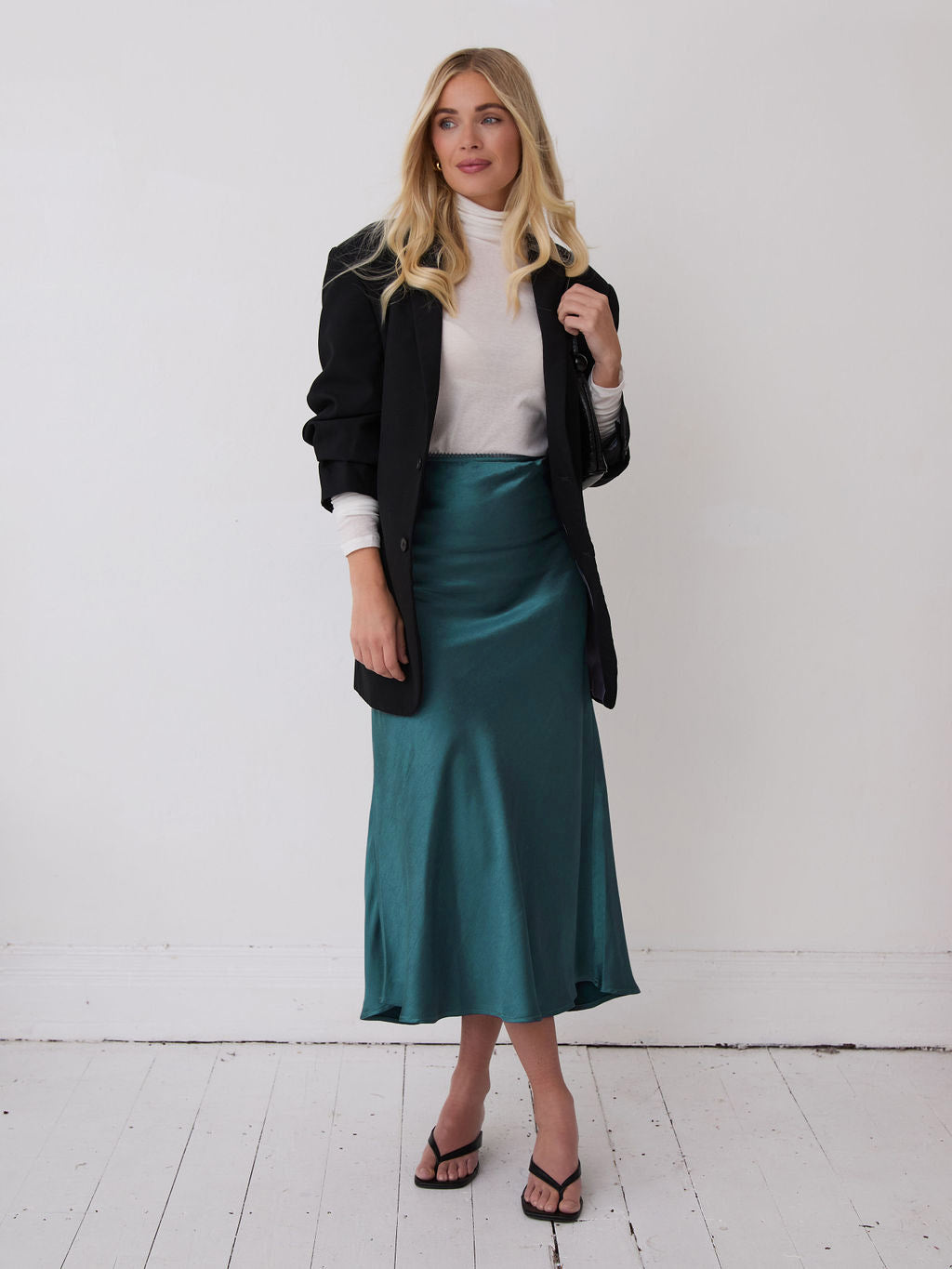 Angel Teal Satin Skirt