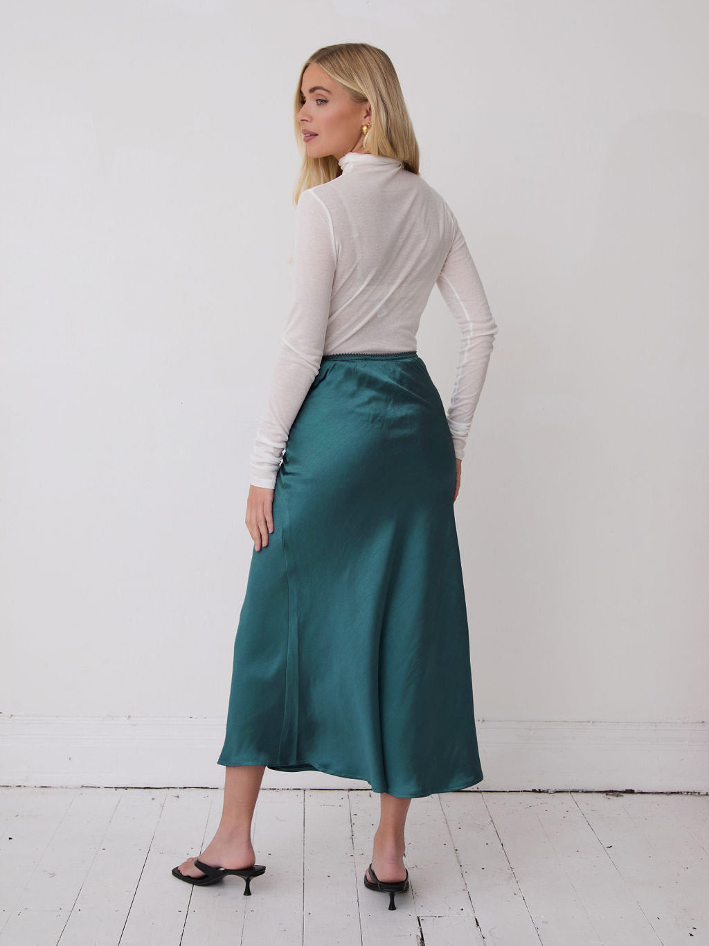 Angel Teal Satin Skirt