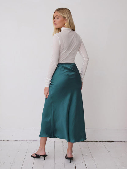 Angel Teal Satin Skirt