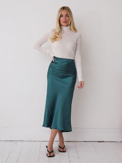 Angel Teal Satin Skirt