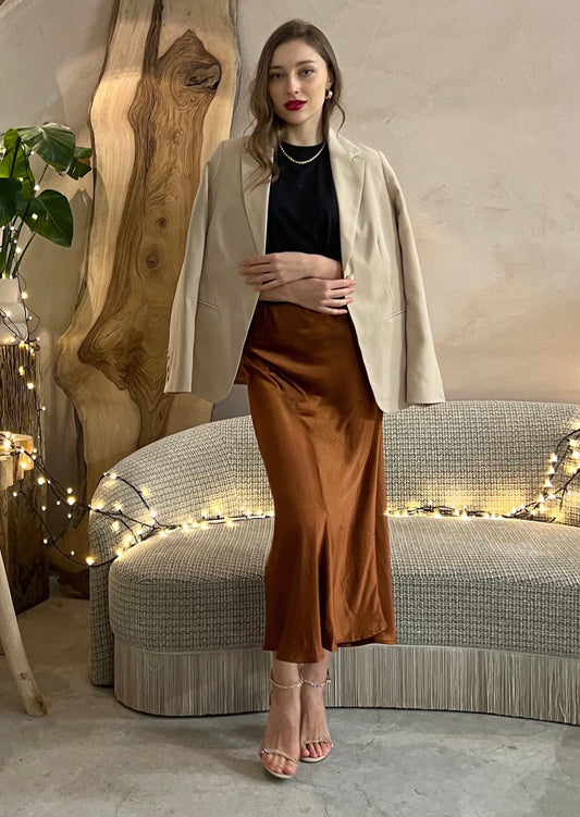 Bronze Satin Skirt