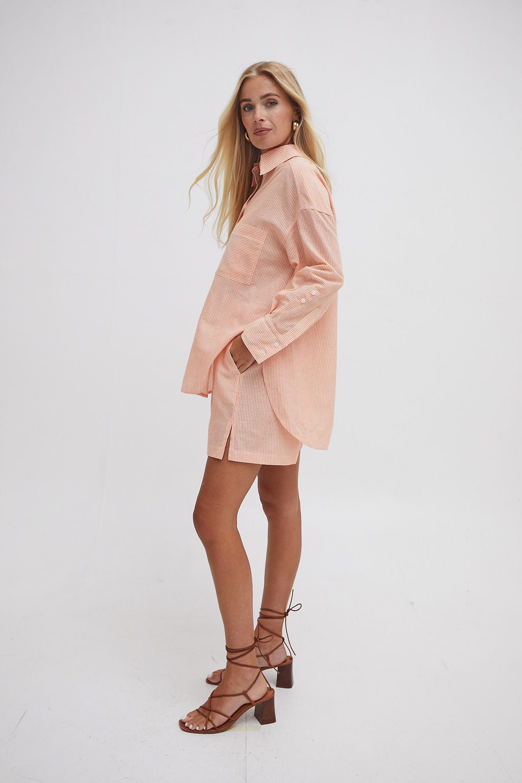 Heidi Orange Stripe Shirt