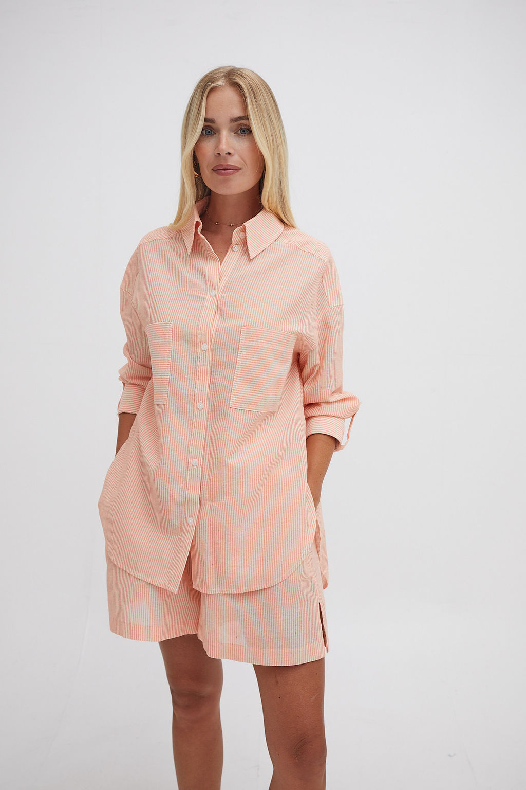 Heidi Orange Stripe Shirt