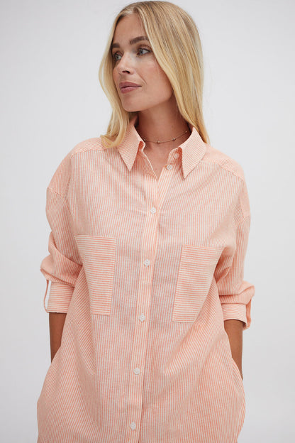 Heidi Orange Stripe Shirt