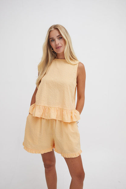Laia Ruffle Stripe Shorts