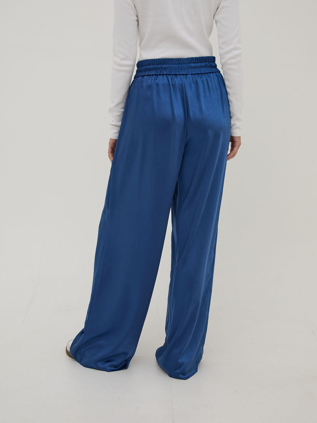 Ebba Navy Satin Trousers